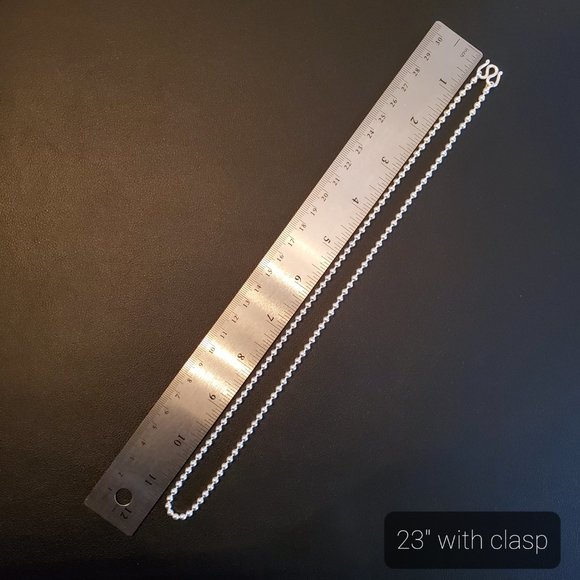 23 Silver Ball Chain Necklace - UNISEX